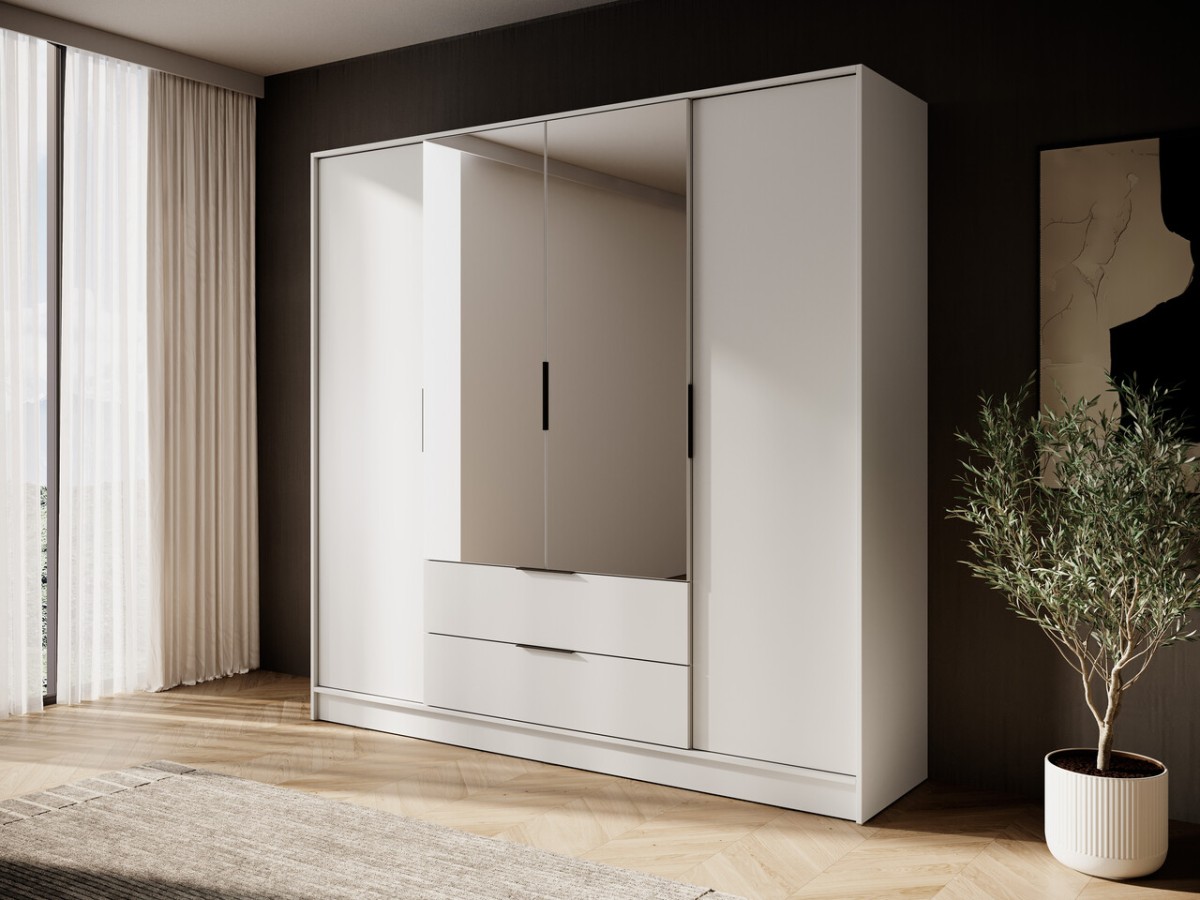 4 durvju lofta stila skapis ar atvilktnēm un spoguļiem Kelly 4DL — изображение 2
