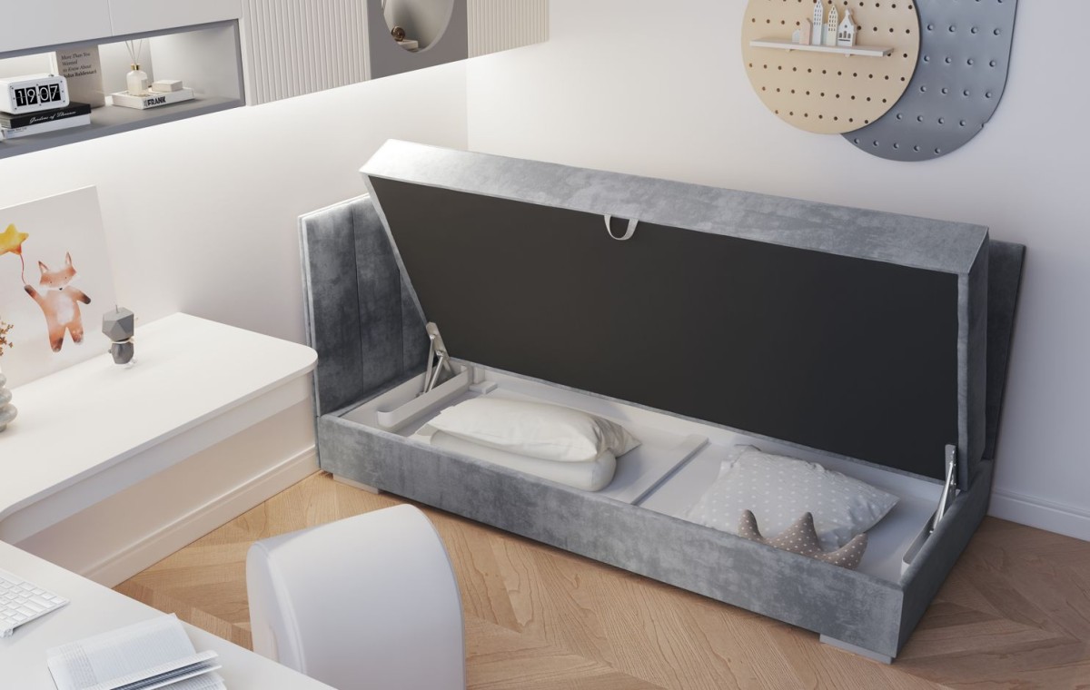 Gulta ar uzglabāšanas kasti un mīkstu matraci LAGOS I 90x200 cm — 5 attēls