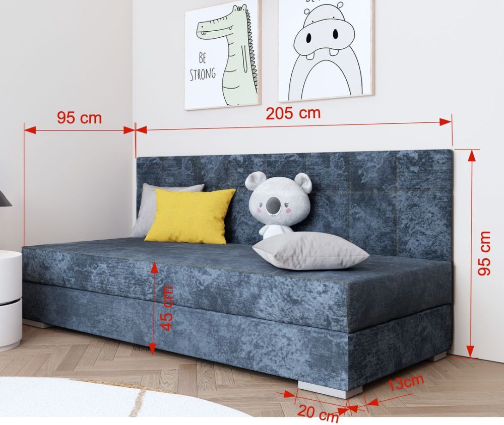 Gulta ar konteineru un mīkstu matraci SINTRA II 90x200 cm — 2 attēls