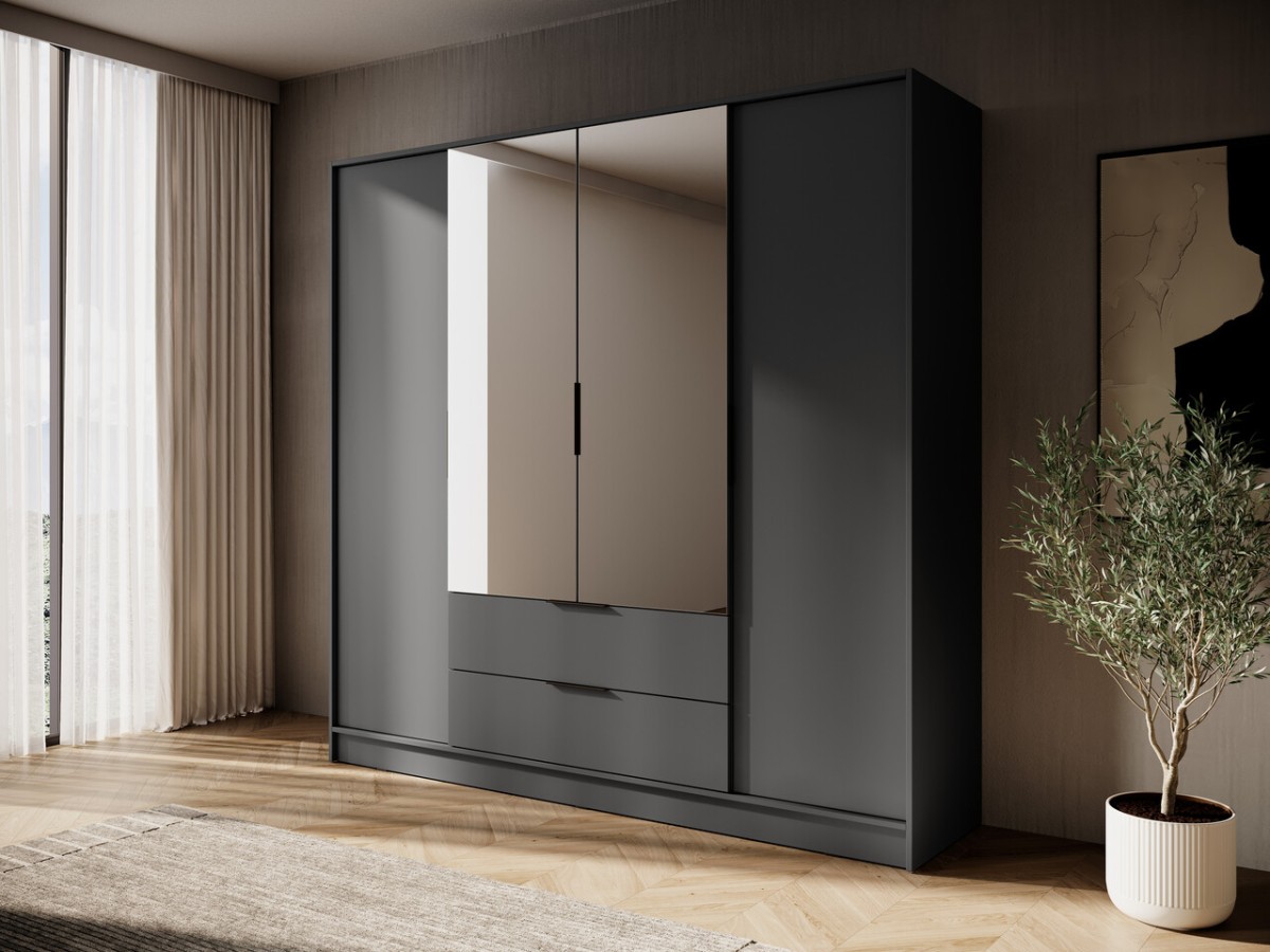 4 durvju lofta stila skapis ar atvilktnēm un spoguļiem Kelly 4DL — изображение 3