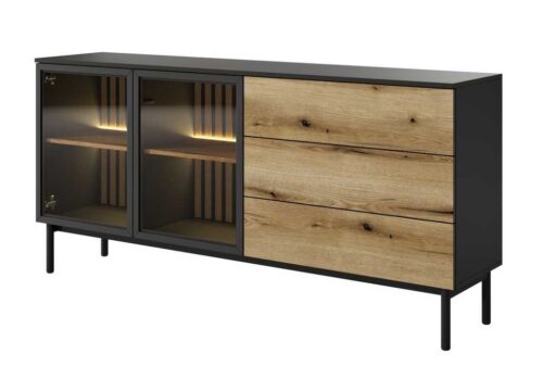 Loft stila stikla kumode ar apgaismojumu Lang 180
