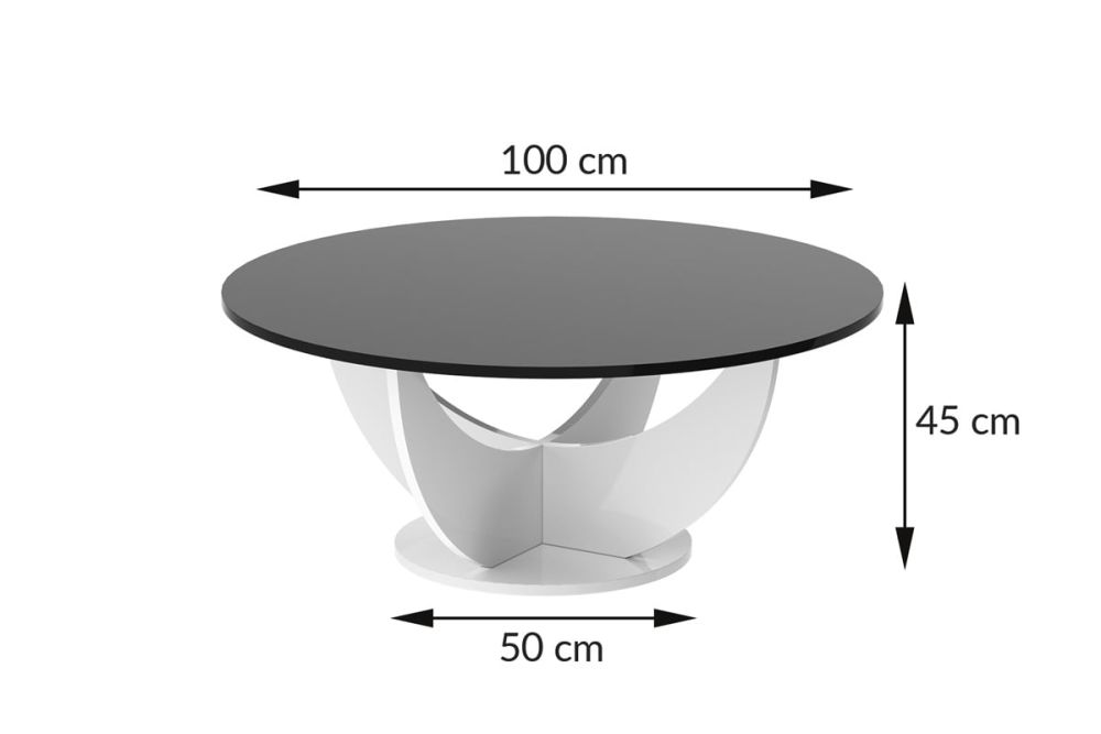 CAPRI kafijas galdiņš 100x100 kapučīno spīdīgs/balts spīdīgs — изображение 3