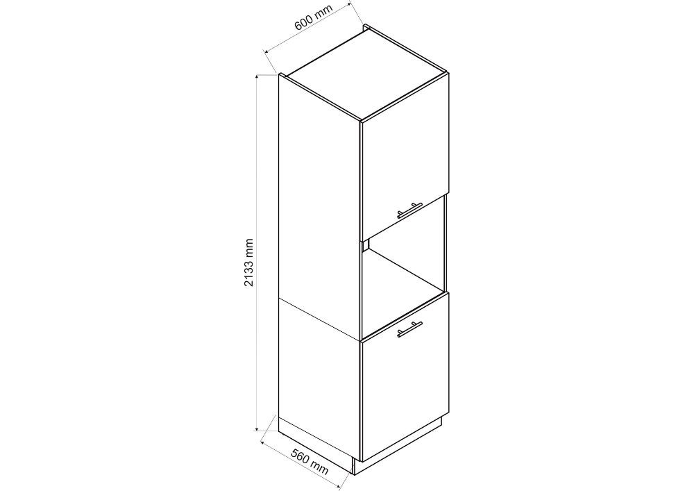 60 cm cepeškrāsns skapis Anika D60 PK/2133 P/L — 3 attēls