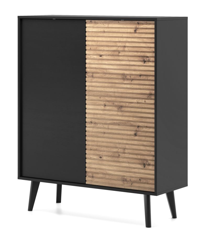 Augsta kumode ar rievām fasādēs "Willow KD104""