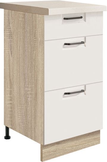 40 cm apakšējā skapīte ar atvilktnēm Favorit White FW-8D