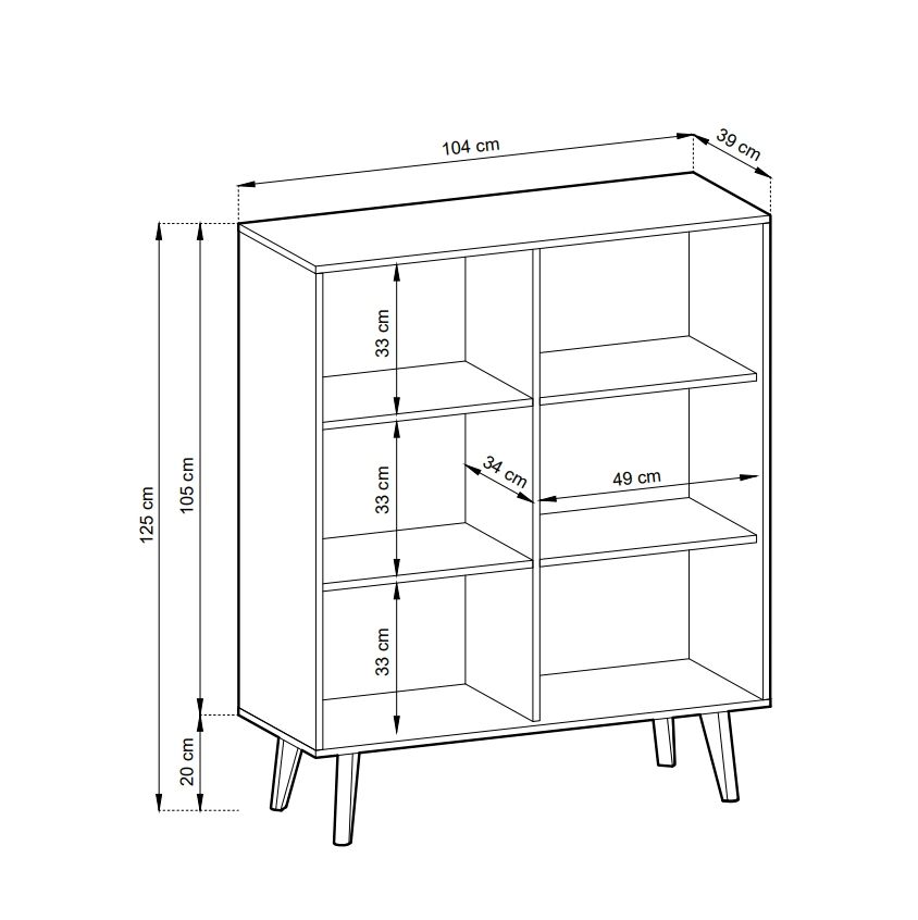 Augsta kumode ar rievām fasādēs "Willow KD104" — 4 attēls