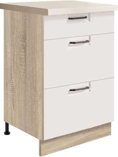 50 cm apakšējā skapīte ar atvilktnēm Favorit White FW-9D