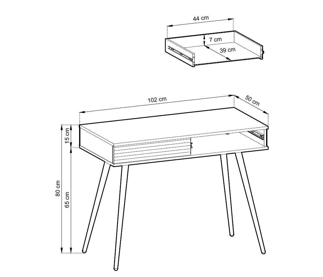 Oro T102 melna rievota MDF konsoles kumode ar atvilktnēm — изображение 5