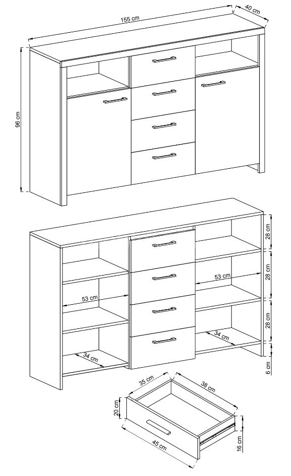 Sky SK155 kumode — 3 attēls