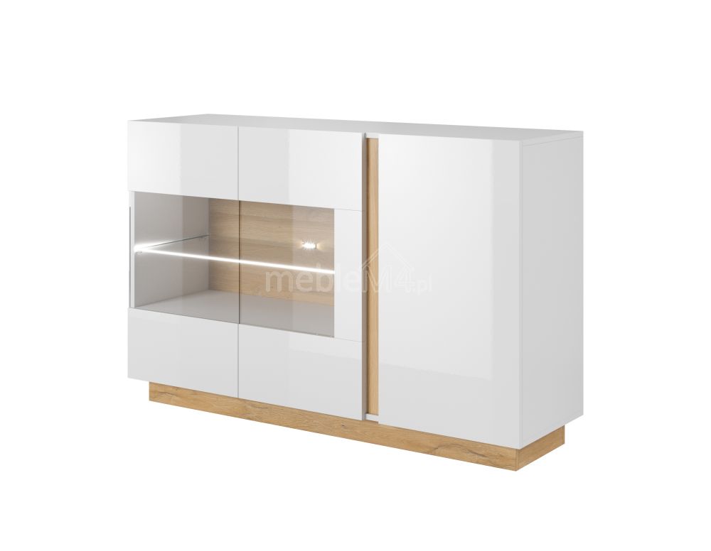 Kumode 138 Arco vitrīna - spīdīgi balta