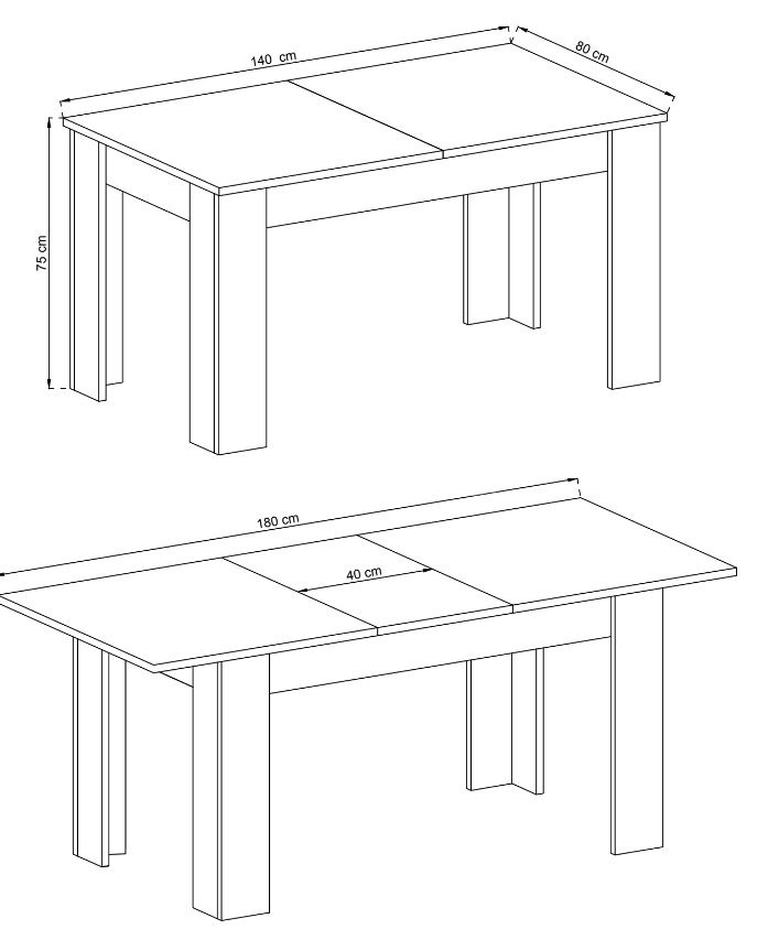 Sky L140 izvelkamais galds — 3 attēls
