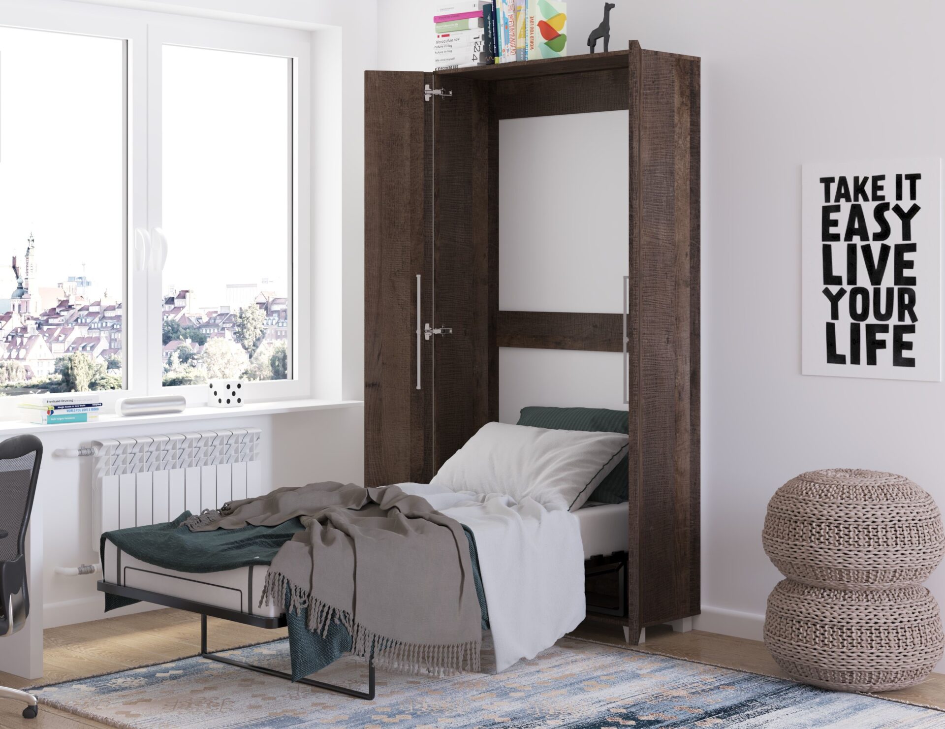 Vertikāla sienas gulta TEDDY 90, Grange Oak — изображение 3
