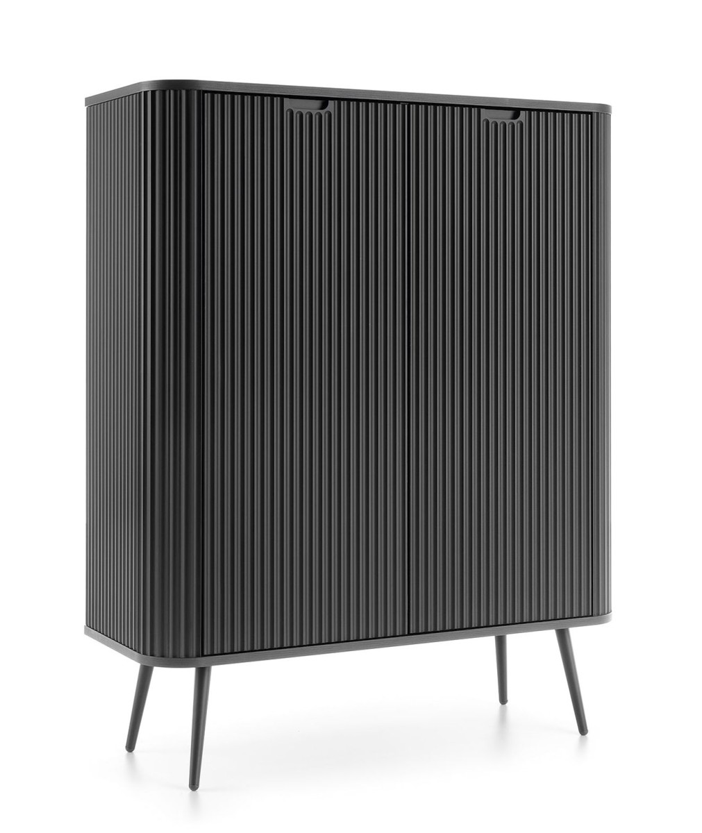 Zova K-103 frēzēta kumode, melna
