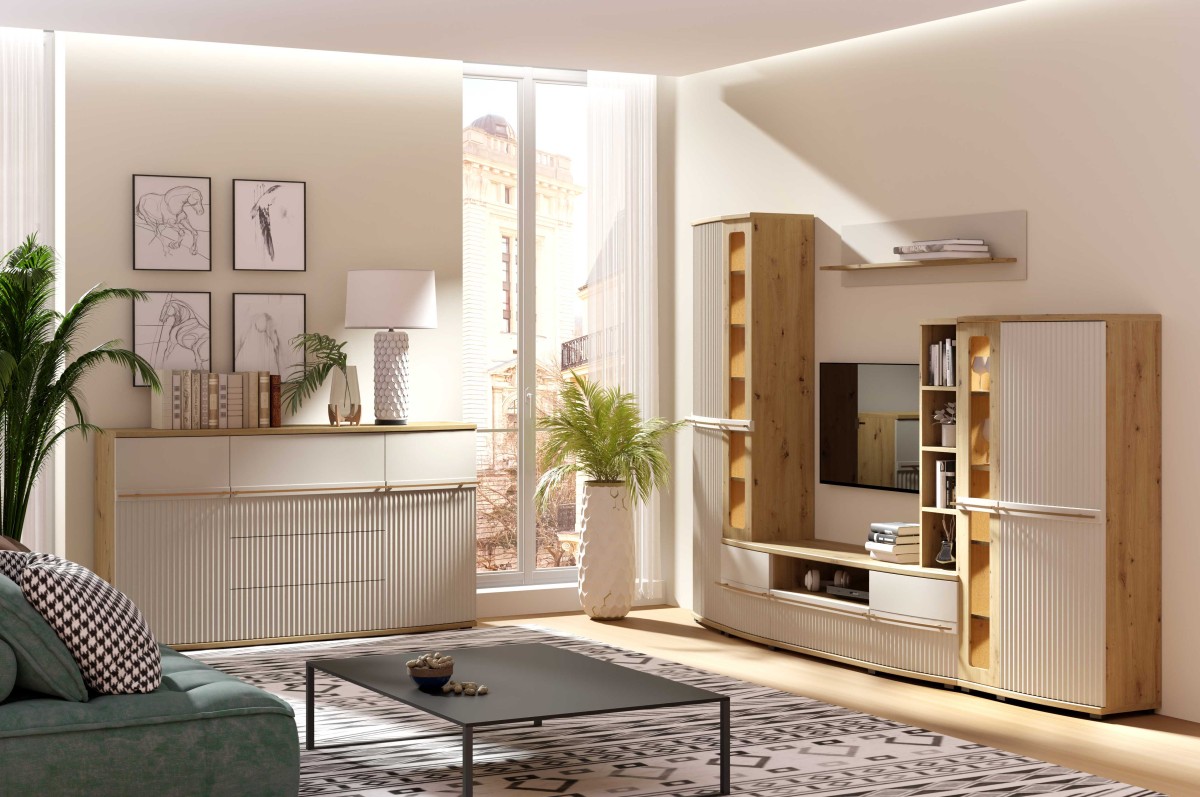 Candy mēbeļu sistēmas sienas skapis ar rievām fasādēs A — изображение 2