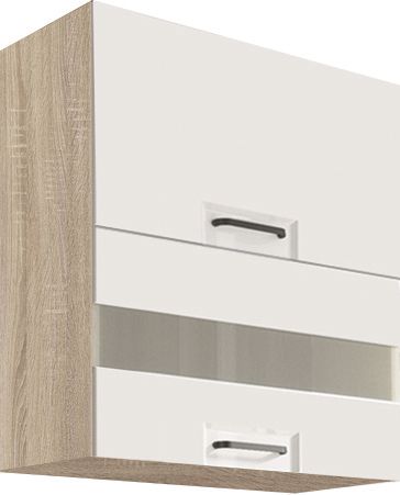 Sienas skapis 60 cm, vitrīna Favorit White FW-40G