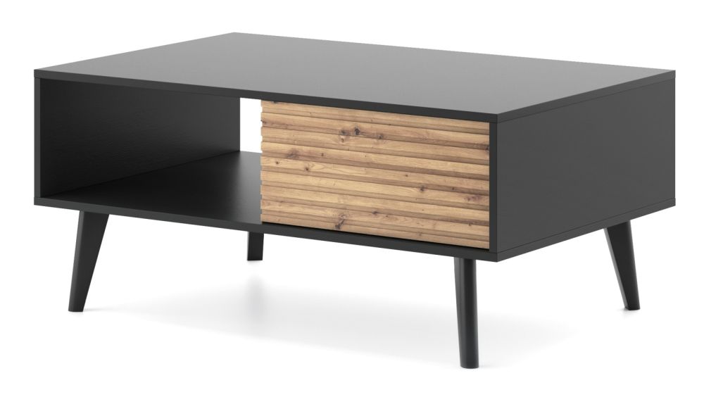 Loft kafijas galdiņš ar rievotām fasādēm Willow L104