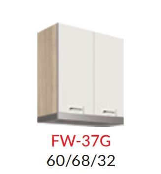 Augšējais skapītis 60 cm Favorit White FW-37G tvaika nosūcējam