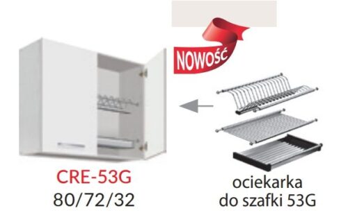 Sienas skapis 80 cm ar Creativa CRE 53G žāvētāju