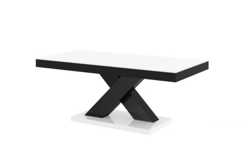 XENON MINI 120×60 kafijas galdiņš, spīdīgi balts/spīdīgi melns