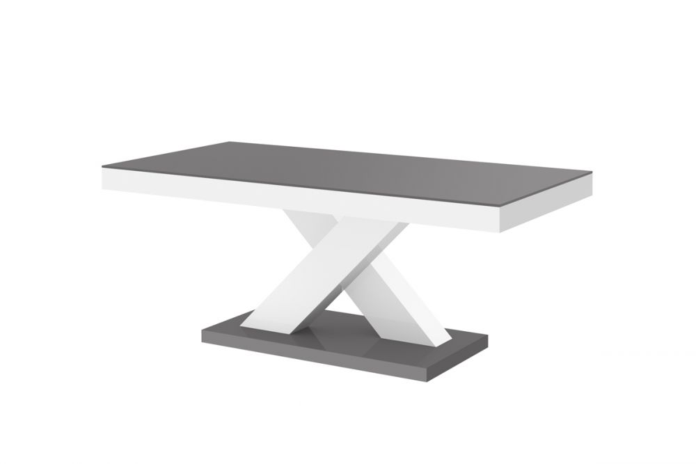 XENON MINI 120x60 kafijas galdiņš, spīdīgi pelēks/spīdīgi balts