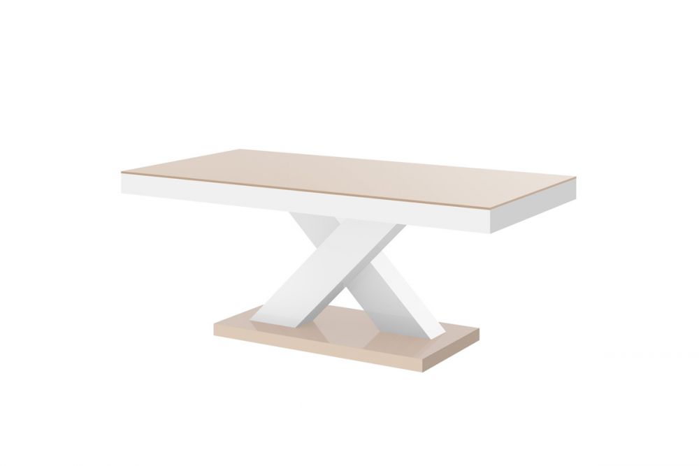 XENON MINI kafijas galdiņš 120x60 kapučīno/spīdīgi balts