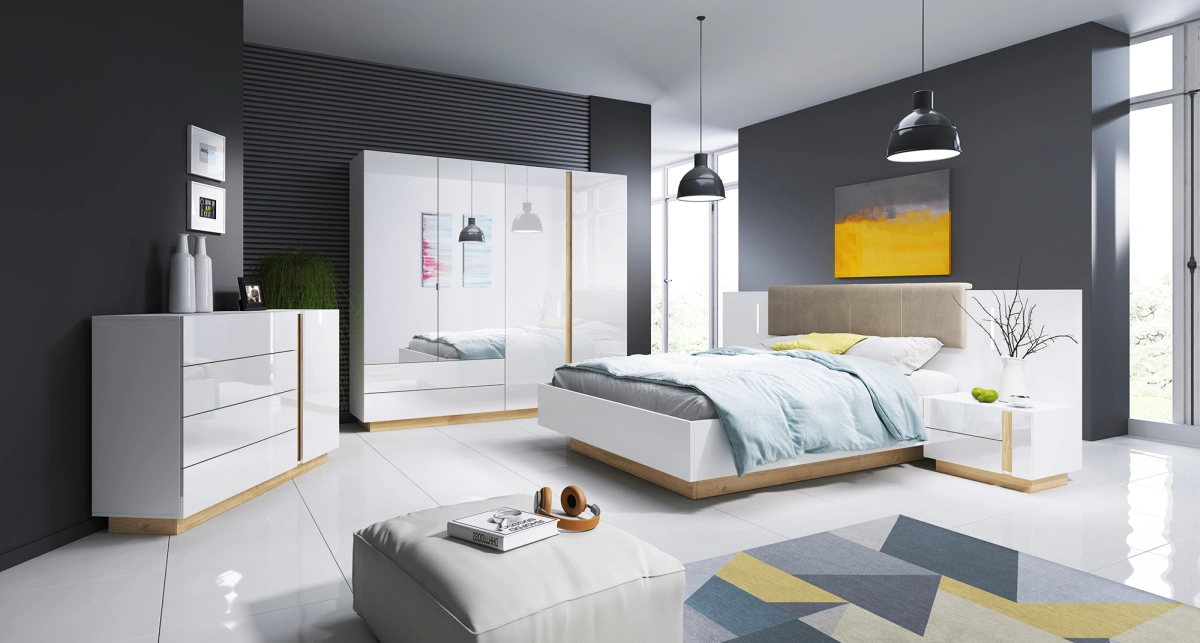 Arco 220 skapis – spīdīgi balts — 3 attēls