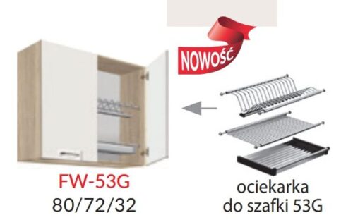 Sienas skapis 80 cm ar žāvētāju Favorit White FW-53G