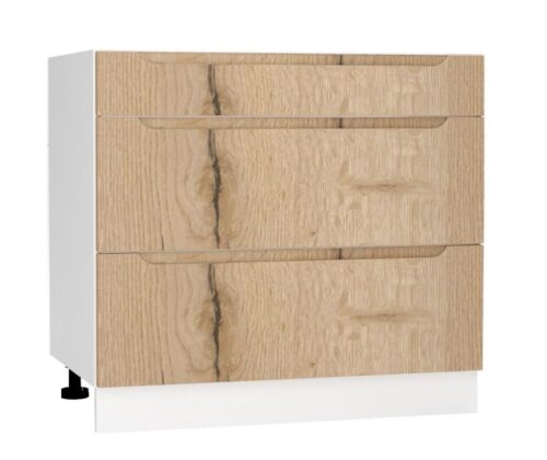 Apakšējais skapītis 90 cm atvilktņu skapim D90 PC S/3 Zoya