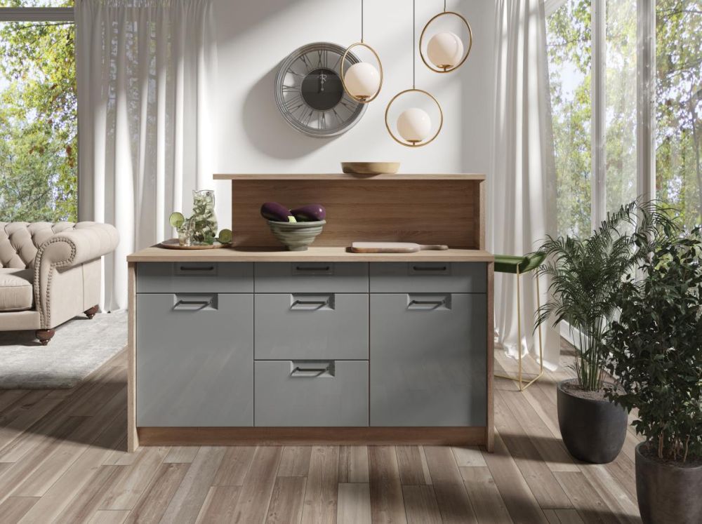 Taisna virtuves sala bez skapīšiem KW 100 -120 -160 cm Fadome — изображение 4