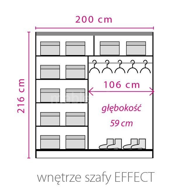 Bīdāms skapis "Effect EF-4", ozols "Lancelot" — 6 attēls