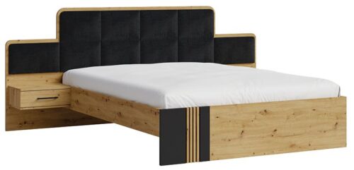Molto melna bēniņu gulta ar skapīšiem 160/200 cm