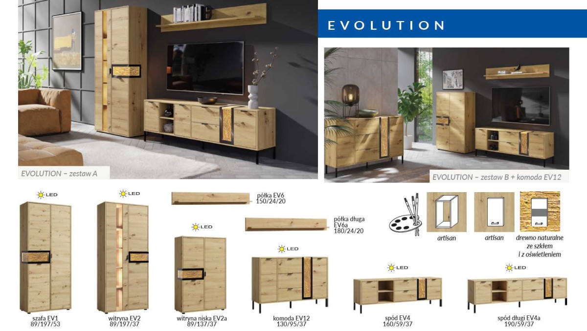 Skandināvu vitrīna ar koka ieliktņiem Evolution EV2 — изображение 4