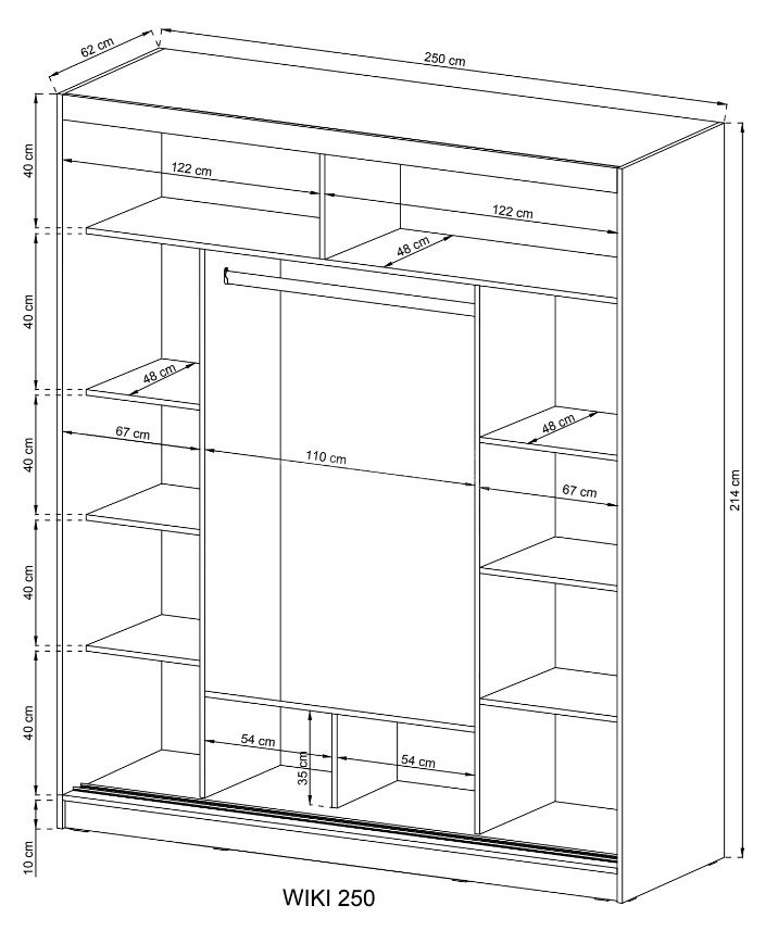 Wiki bīdāmais skapis 250 ALU cm — изображение 4
