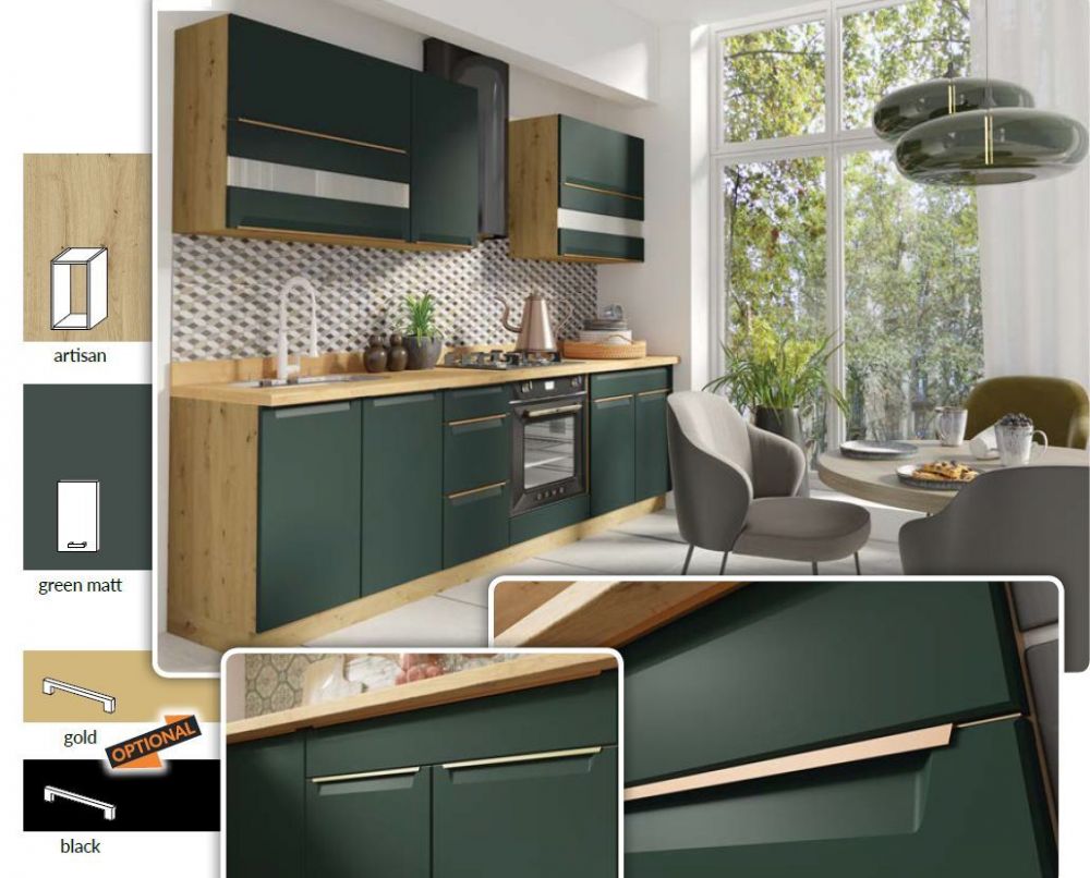 Apakšējais skapītis ar atvilktnēm 80 cm Glamour GLA-22D — 3 attēls