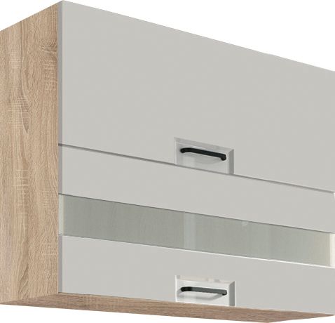 Sienas skapis 90 cm vitrīna Favorit Latte FL-42G