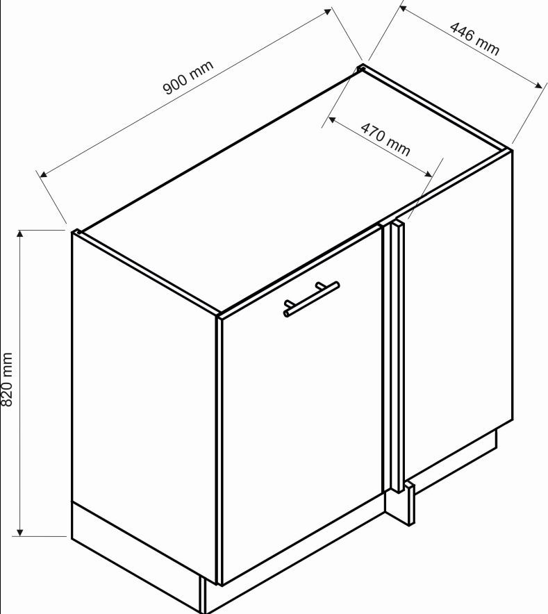 Stūra skapītis apakšā 100/60 cm Mina DNP — 7 attēls