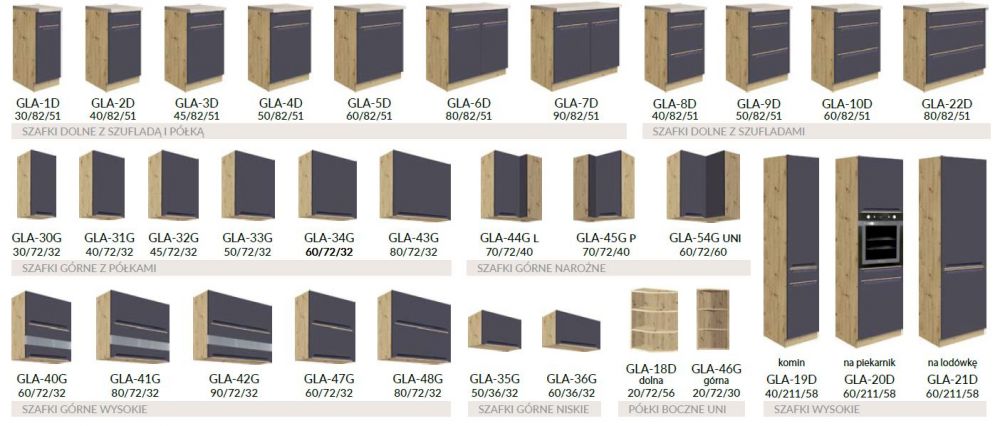 Apakšējais skapītis ar atvilktnēm 60 cm Glamour GLA-10D — изображение 7