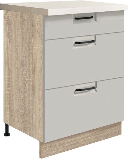 60 cm pamatnes skapis ar atvilktnēm Favorit Latte FL-10D