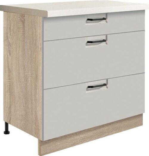 80 cm pamatnes skapis ar atvilktnēm Favorit Latte FL-22D