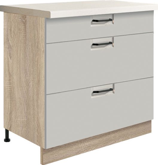 80 cm pamatnes skapis ar atvilktnēm Favorit Latte FL-22D