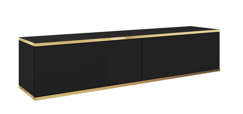 "Oro" sienas vai grīdas TV skapītis, 135 vai 175 cm, melns — изображение 7
