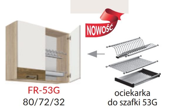 Sienas skapis 80 cm ar žāvētāju Favorit Ribbeck FR-53G