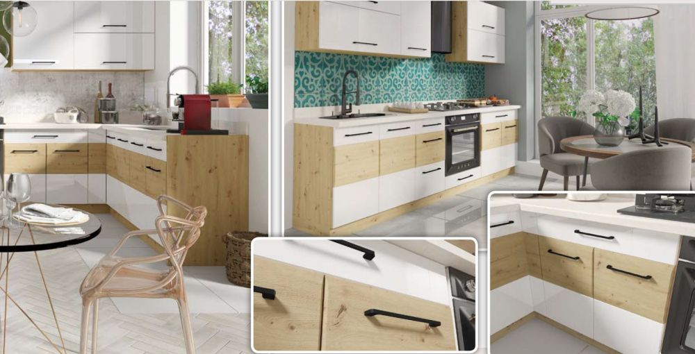 Augšējais skapis 90 cm nolokāms vitrīna Infinity INF-42G — 4 attēls
