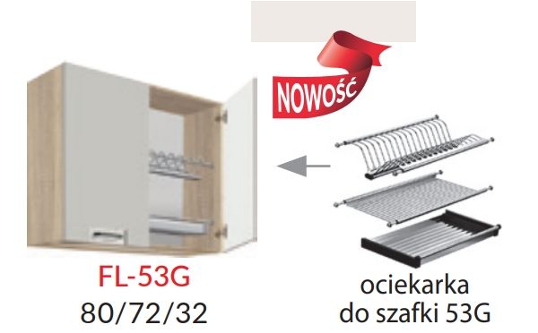 Sienas skapis 80 cm ar žāvētāju Favorit Latte FL-53G