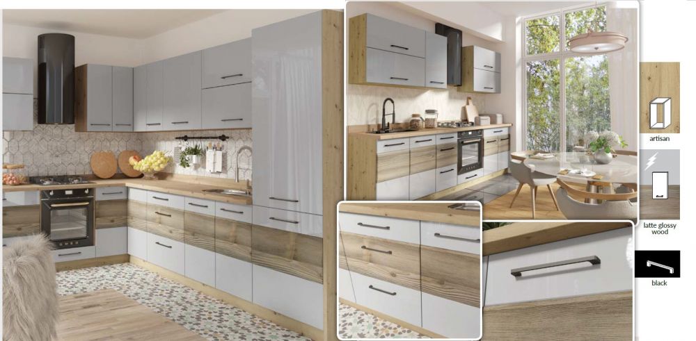 Augšējais skapis 90 cm nolokāms vitrīna Infinity INF-42G — 5 attēls