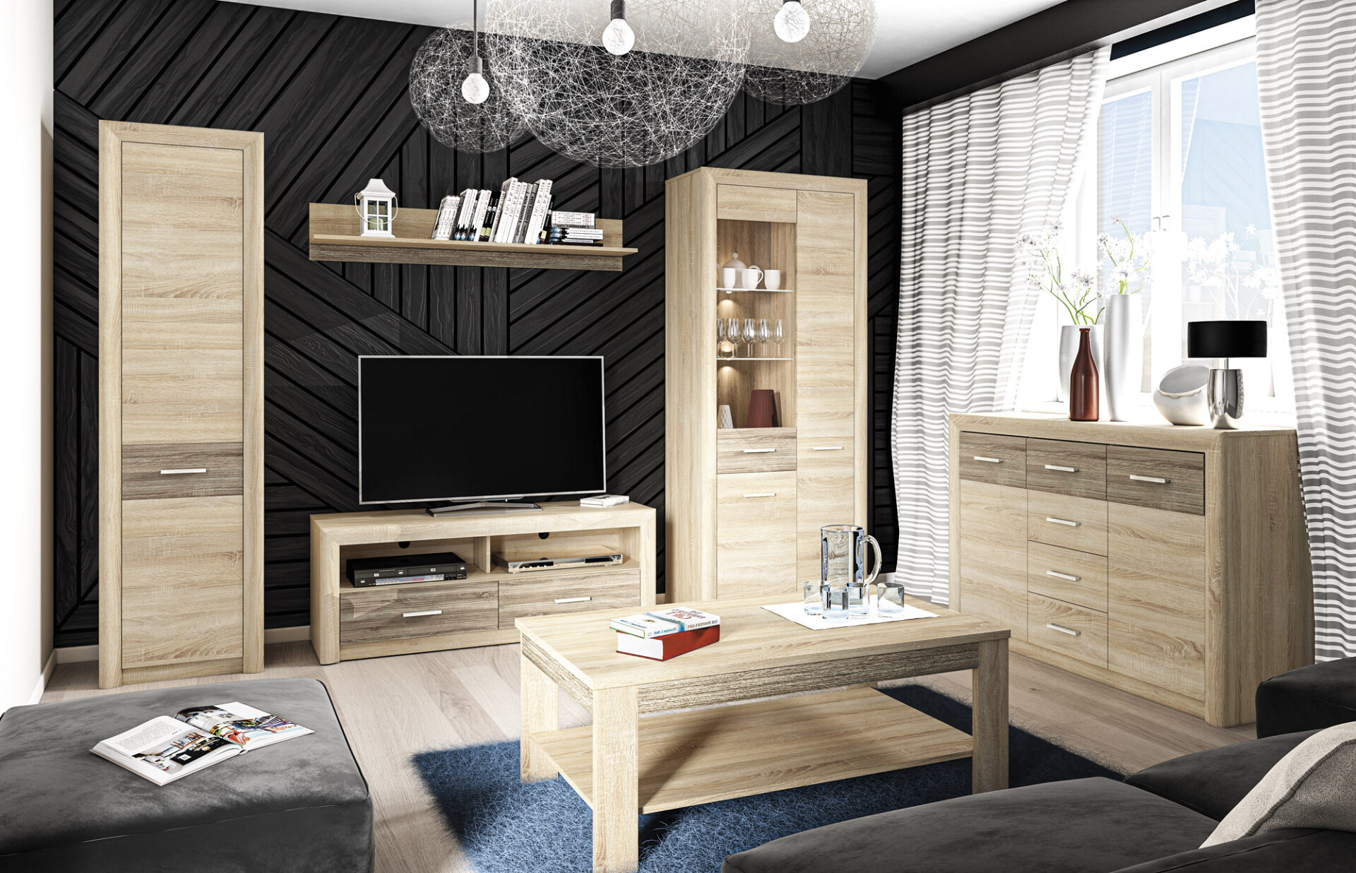 Castel 03 kreisais gaišais sonoma/MDF sonoma trifele - plaukts — 7 attēls
