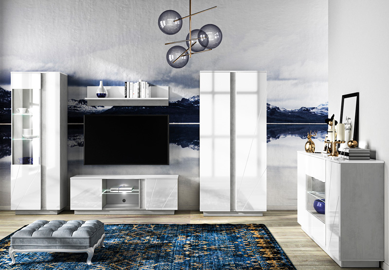 LUMENS 10 betona sudraba/spīdīgi balta kafijas galdiņš — 10 attēls