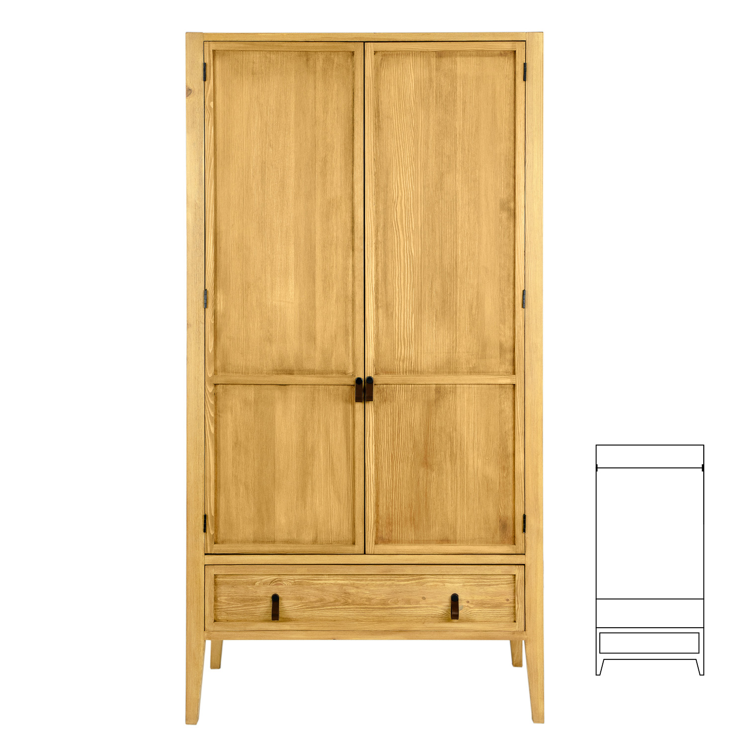 Priedes skapis RUSTIKAL SF710 balta patina priede