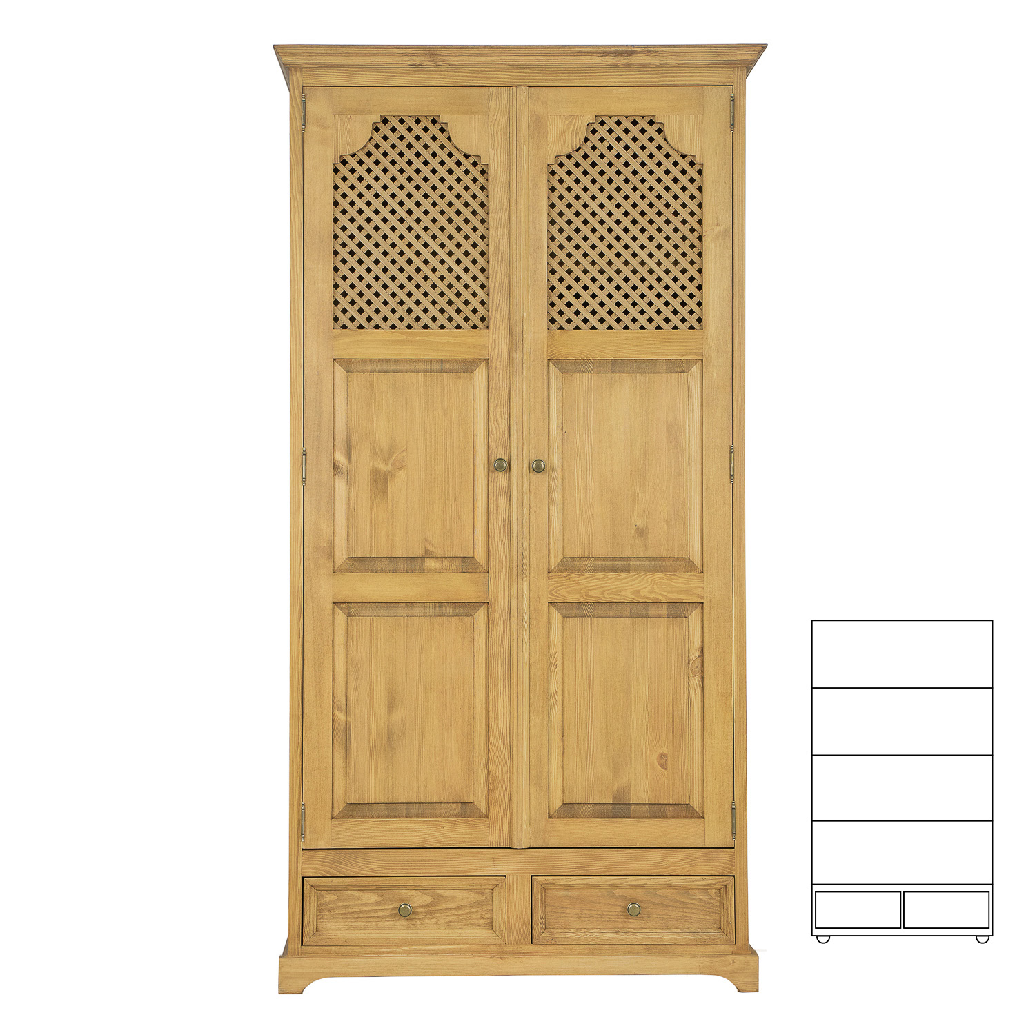Priedes skapis RUSTIKAL SF846 balta patina priede