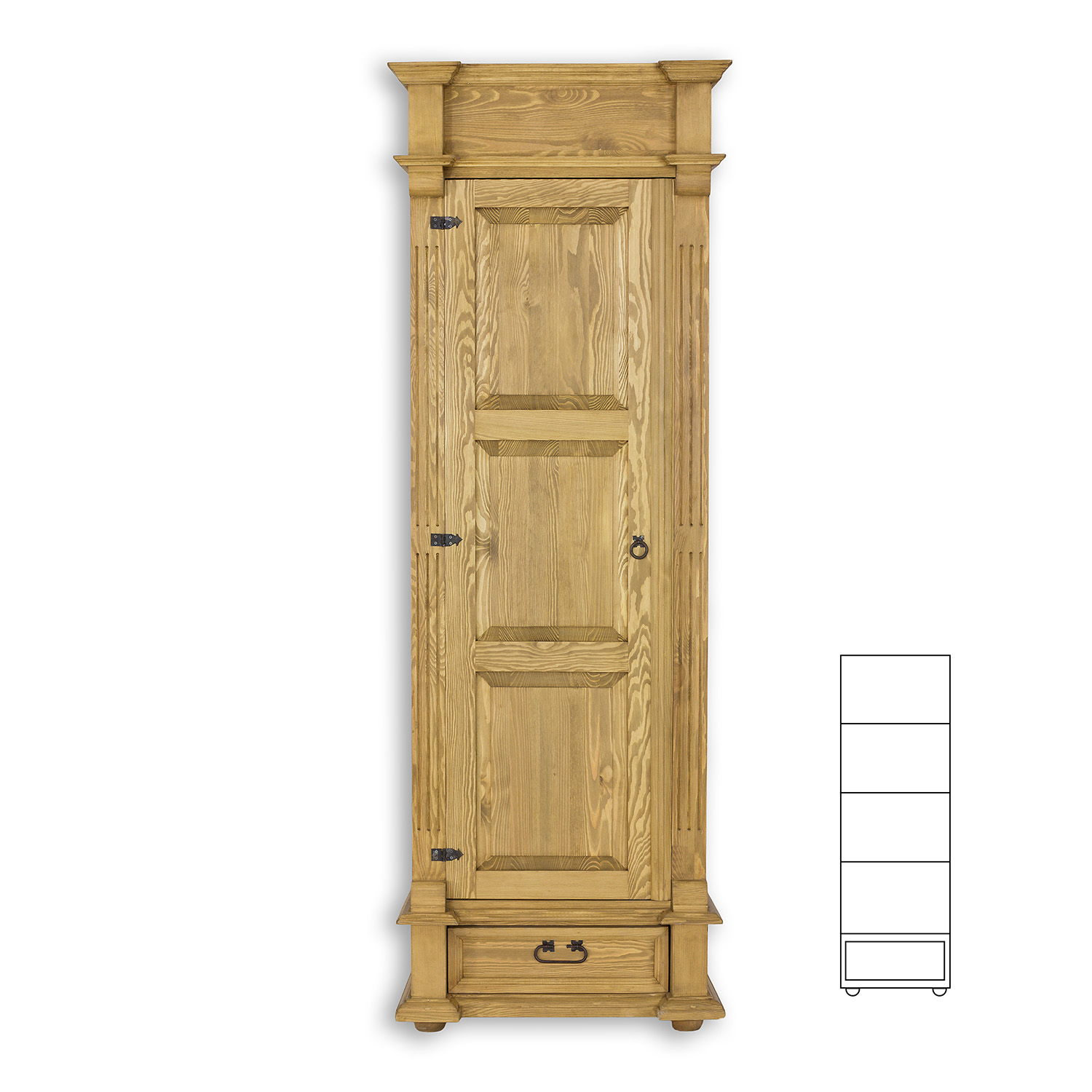 Priedes skapis RUSTIKAL SF837 balta patina priede
